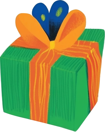 Illustration de cadeau vert